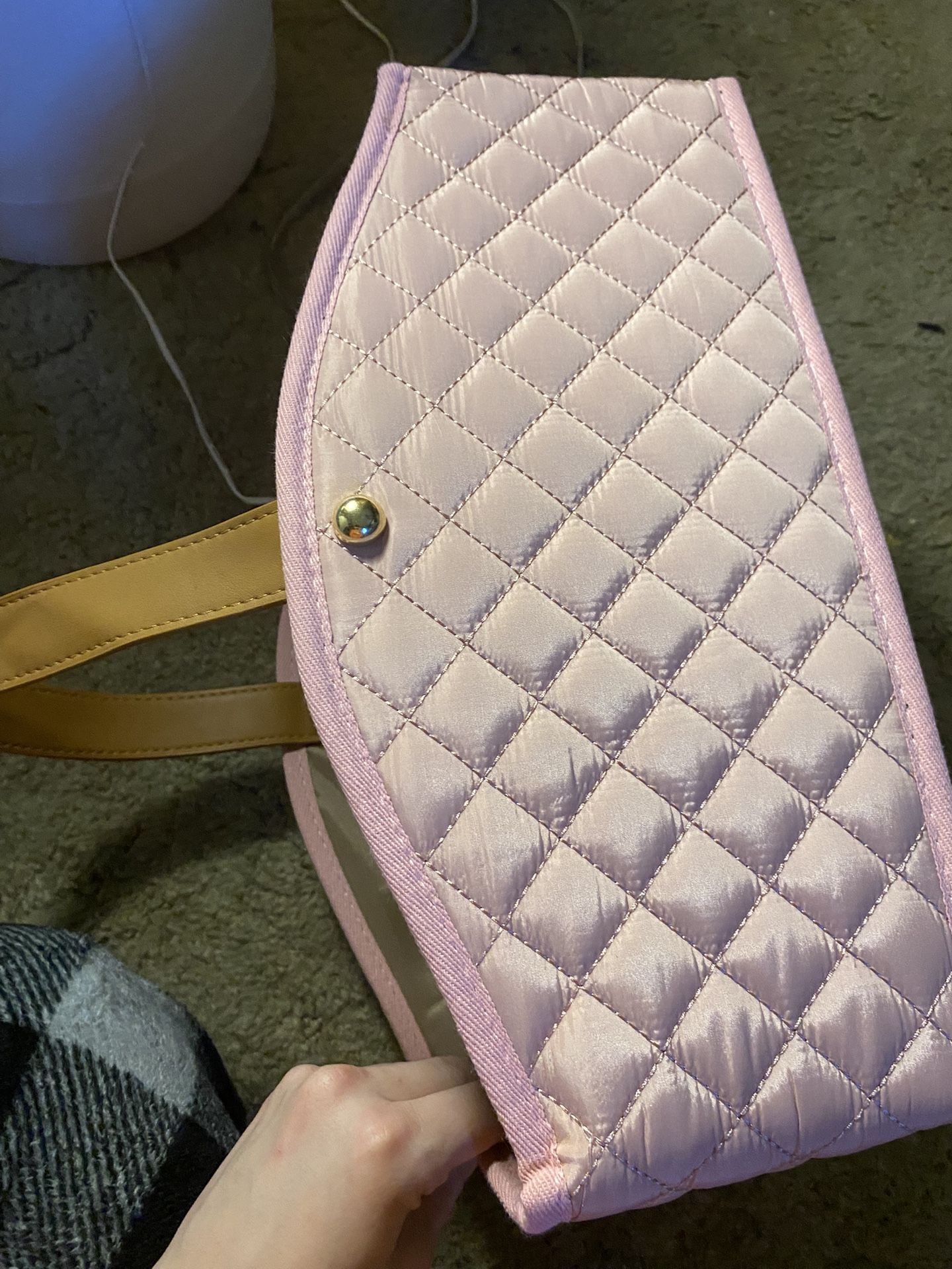 pink diaper caddy