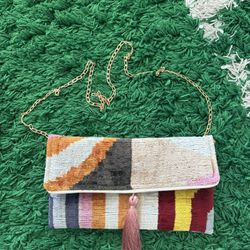 multicolor Boho clutch purse