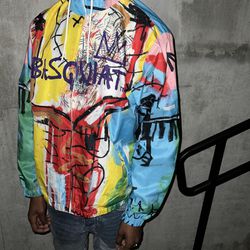 Basquiat X Members Only Lightweight Windbreaker Jacket. 