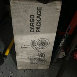 E bike, cargo package, front and back steel baskets and tray