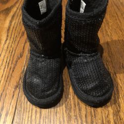 Black Boots Lentejuelas Size 5/6T