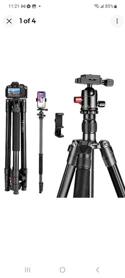 ZIKZOK Professional 62" DSLR Tripod Camera Tripods with Phone Holder for Travel,