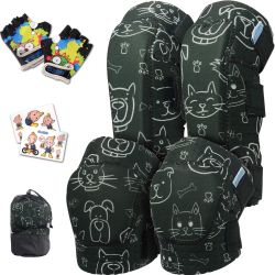 Soft-Style Kids Knee And Elbow Pads With Bike Gloves, Flexible Impact-Resistant Gear For Ages 2-11, Designed For Balance Bikes, Roller-Skating, And Sk