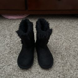 Girls Black Boots With Buckle Botas De Niña 