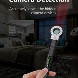 Portable Wireless Hidden Camera Detectors with 12 Levels Sensitivity, Bug Detector for Wireless Audio Bug Camera, 4 Professional Modes