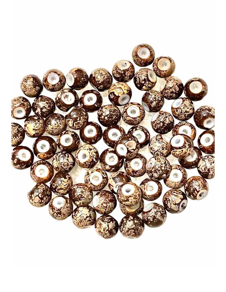 Lot Of 62 Brown Glass Beads
