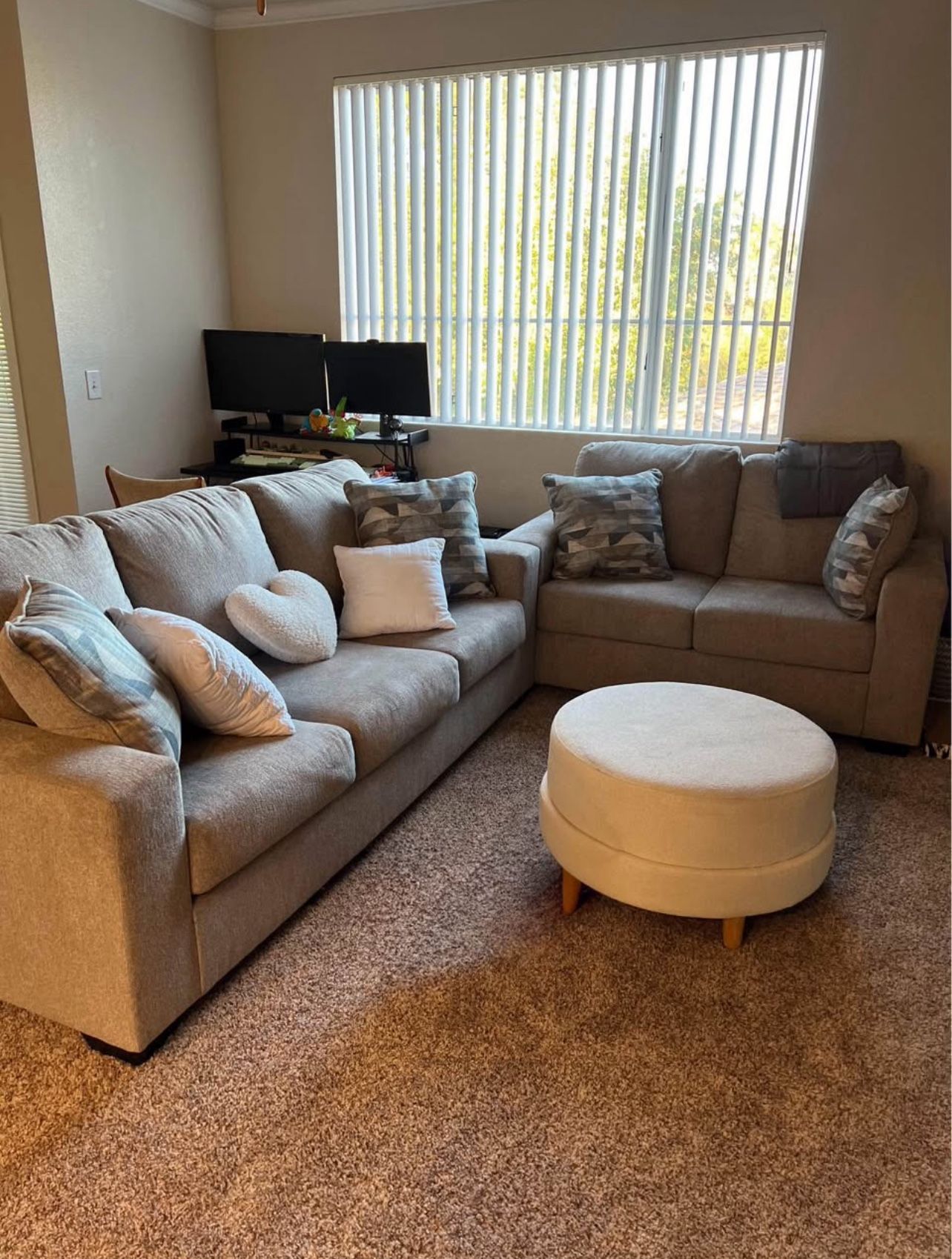 Grey Sofa and Loveseat Set