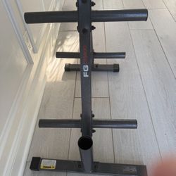 Weight Plate Rack And  BARBELLS