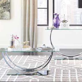 Coffee Table Or Sofa Table In Glass/chrome 