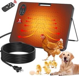 new Chicken Coop Heater-200W Flat-Panel Radiant Chicken Heater for Winter with Thermal Protector,Remote Control Safe Energy Efficient Heating Plate wi