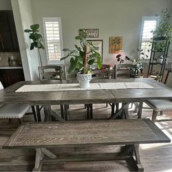 Emerald Home Paladin Weathered Gray Dining Table Set