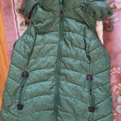 Green Tea Women's Puffer Vest Faux Fur Hood Size XL 