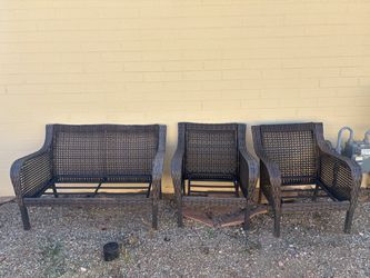 Walmart Outdoor Wicker Patio Seating Set – 3 Piece - No Cushions