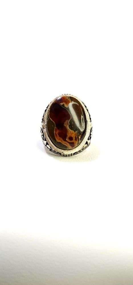 Natural Arabian Gemstone Ring With Silver Frame 925
Size 9 USA