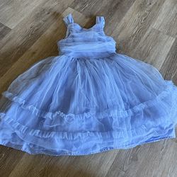 Little girls light blue glitter tulle spring dress size 7/8