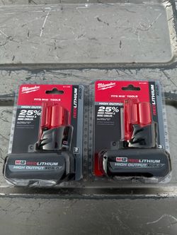 (2) Milwaukee m12 5.0 batteries