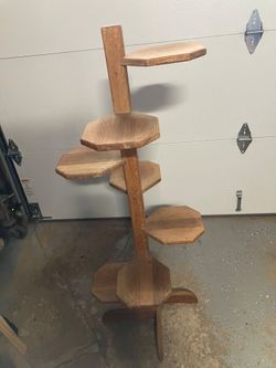 Oak Wood Plant Stand