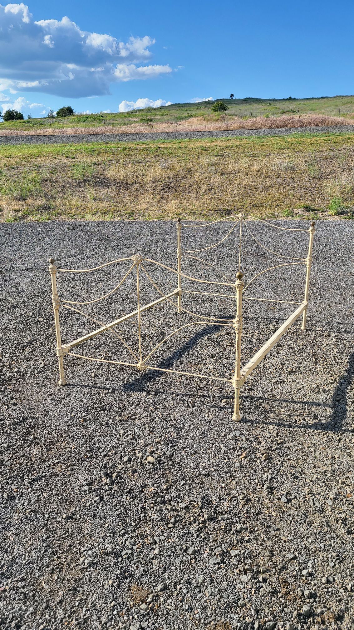 Vintage Iron Bed Frame W/ Side Rails