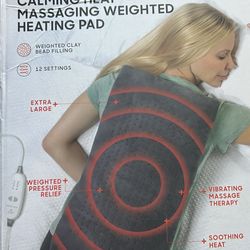 Sharper Image Calming Heat Massaging Weighted Heating Pad Extra Large
