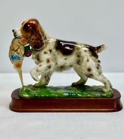 Rare Vintage Springer Spaniel Hunting Figurine | Classic Hunting Pose Retrieving Pheasant