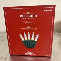 RED SHED 300 Christmas Clear Mini Light Set - 2 Strands Of 150 - NEW NEVER USED