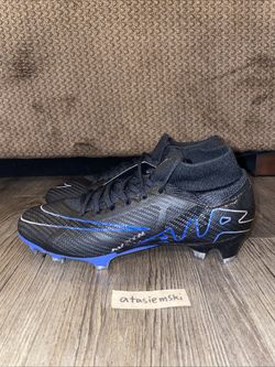 Nike Zoom Superfly 9 Pro FG Soccer Cleats Black Blue DJ5598-040 Men’s Size 5 US