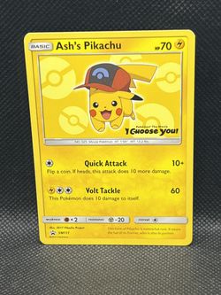 Pokémon TCG Ash’s Pikachu SM111 Black Star Promo Card