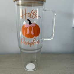 Hello Pumpkin Glass Tumbler