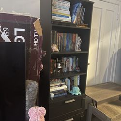 Black Bookshelf With Cabinets