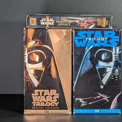 Star Wars VHS Lot - Original Trilogy (2 Versions) + The Phantom Menace