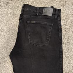 Lee Black Light Washed Jeans Regular Fit (Size 38 X 30)