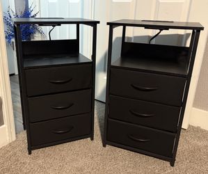 BRAND New Pair of Nightstands that have storage & Charging Stations