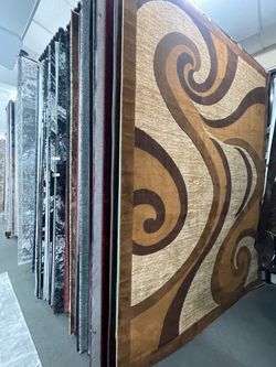 Large Abstract Area Rug Gray Gold Black