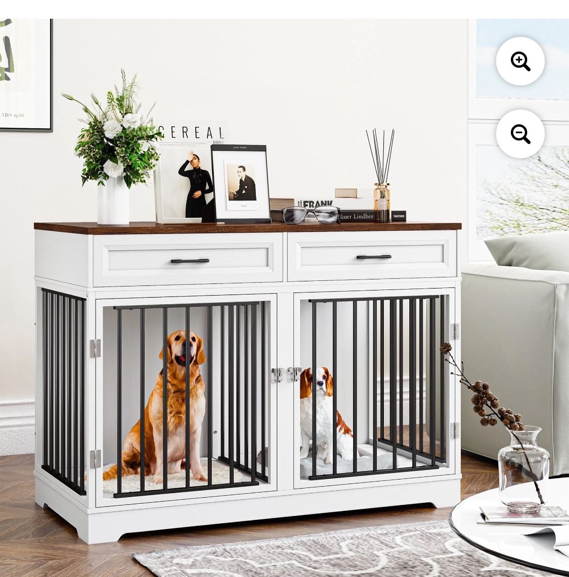 Wooden Double Dog Crate KLV – PB – 054