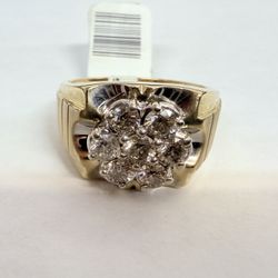 10K Gold & Diamonds Cluster Ring