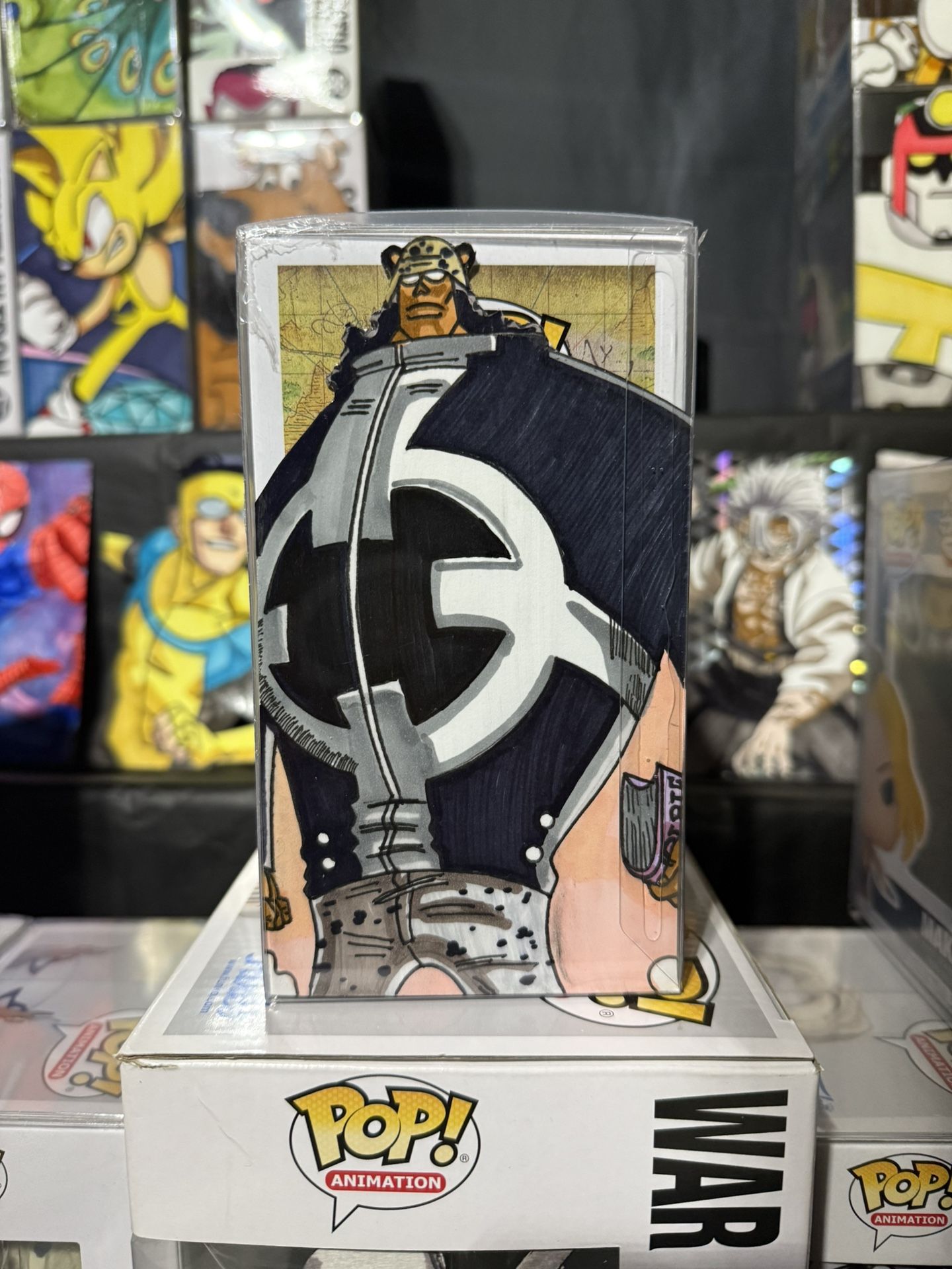 Kuma with custom art Funko Pop one of one