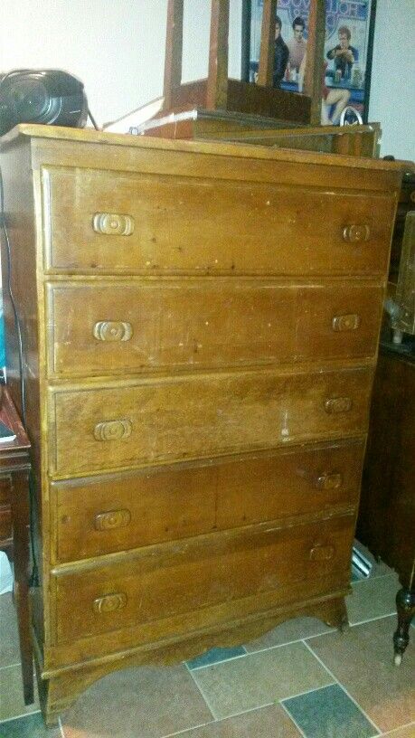 Beautiful solid cherry wood antique chest