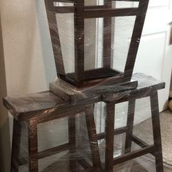 Tibetan Stools (Set Of 3) For Kitchen Island Or Bar
