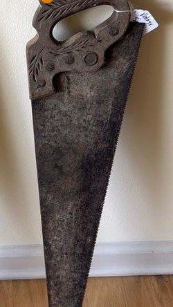 Vintage Carved Handle Hand Saw