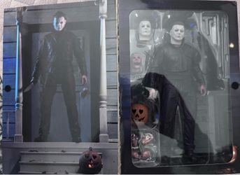 Micheal Myers Halloween Neca Reel Toys Action Figure With Glowing Pumpkin!!