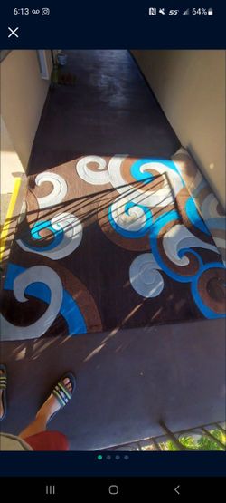 Brown And BLUE RUG