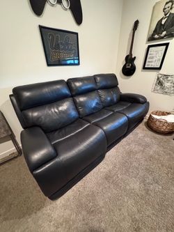 Reclining leather couch