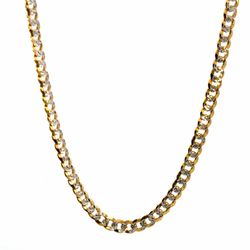 Men’s or Women’s 14k Two Toned White Yellow Gold 26” Inch 5mm Curb Link Chain Necklace GP3114072