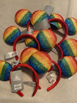 6 pairs of rainbow Mickey Minnie ears from Disneyland new with tags