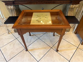 Norman Rockwell furniture side table with “Family Tree” print original