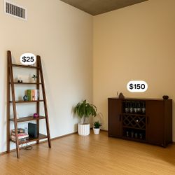 Bar with Wine Storage and Ladder Shelf