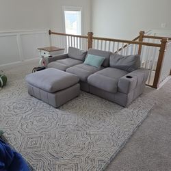 Microfiber Couch + Ottoman
