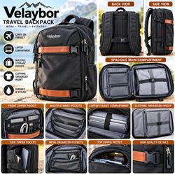 Velaybor Premium Travel Backpack – Luggage Style – Multiple Compartments – Excellent Condition