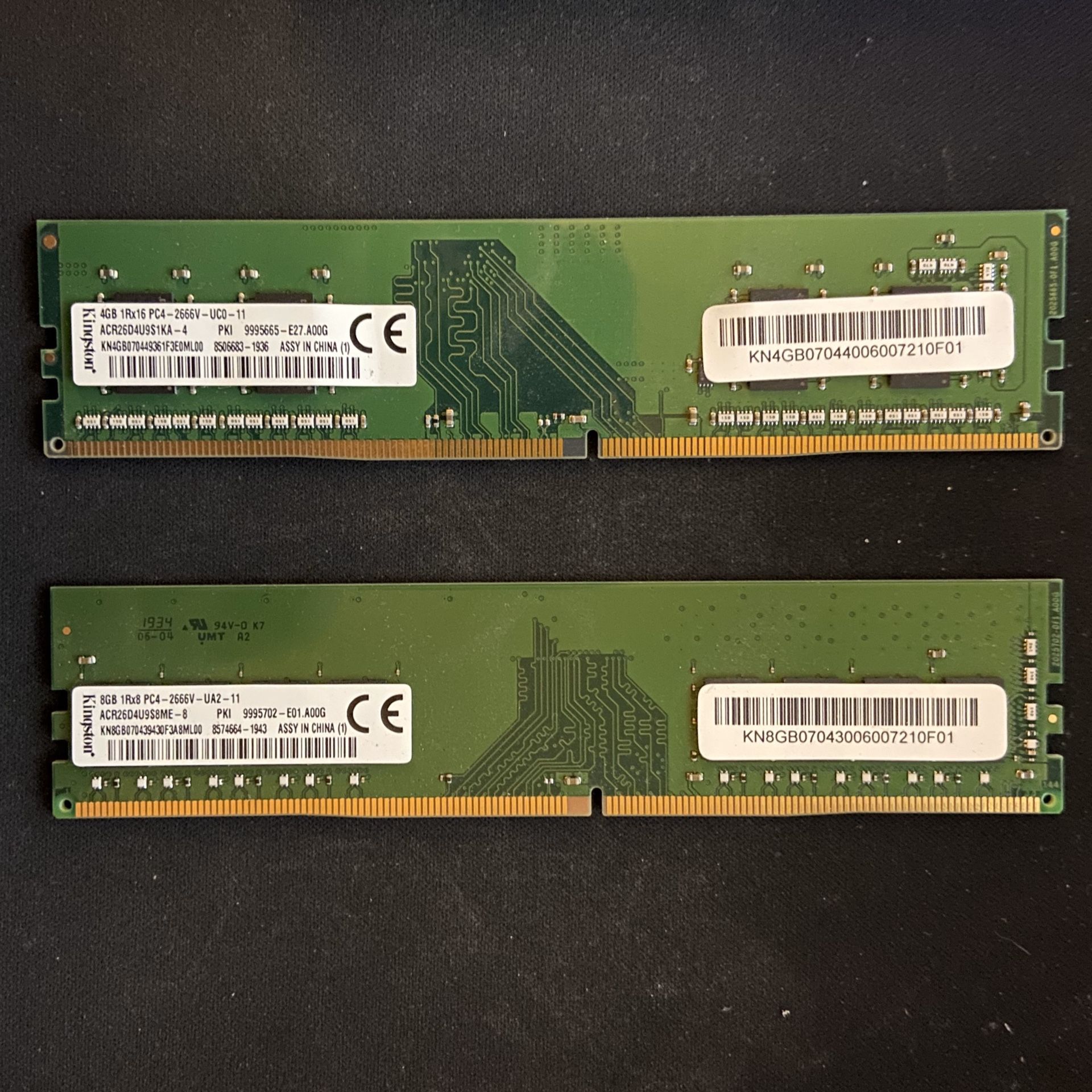 12 GB DDR4 RAM Memory, Kingston