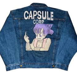 Bulma vintage jacket Dragon Ball goku anime denim jean rare   
